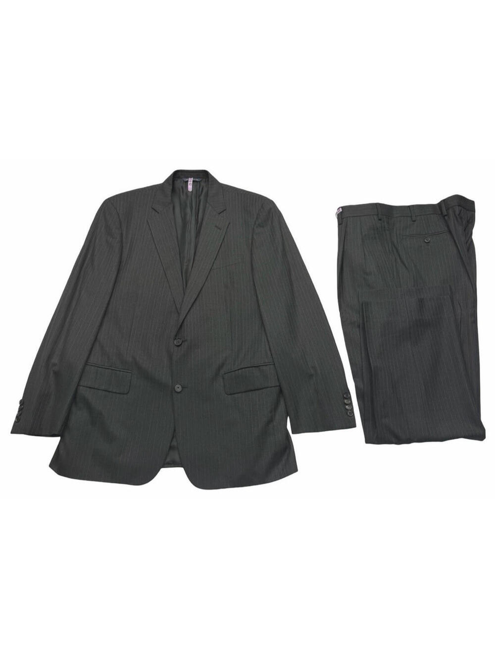 Brooks Brothers Wool Madison 2 Piece Suit Pinstripe Dark Grey Size 42 L | 36 W